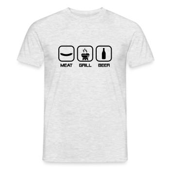 Meat Grill Beer - Männer T-Shirt - Grau meliert - Vorne - AI Model Male 178 dark (178cm)