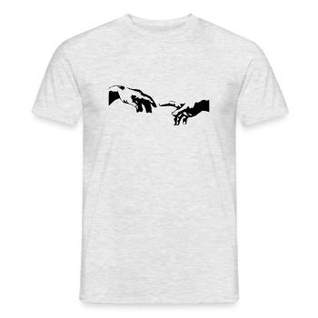 Main de la peinture chapelle sixtine - T-shirt homme - gris chiné - Devant - AI Model Male 178 dark (178cm)