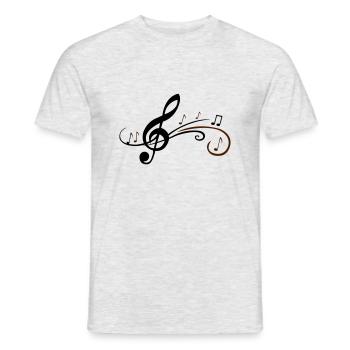 noten_spiel_02 - T-shirt homme - gris chiné - Devant - AI Model Male 178 dark (178cm)
