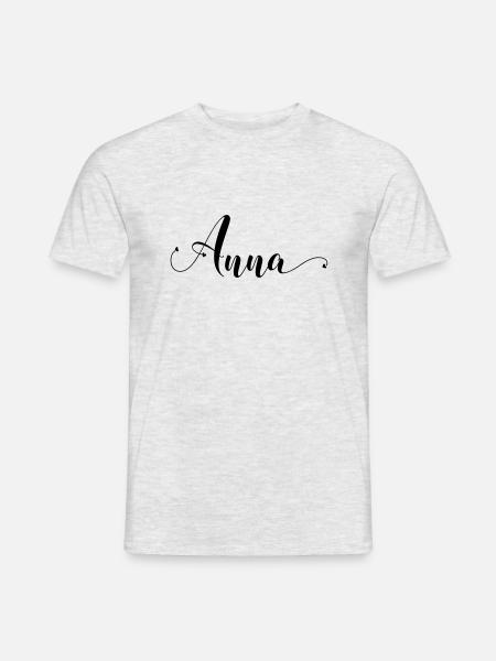 anna - Männer T-Shirt - Grau meliert