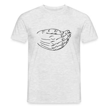 La main sur la bouche - T-shirt homme - gris chiné - Devant - AI Model Male 178 dark (178cm)
