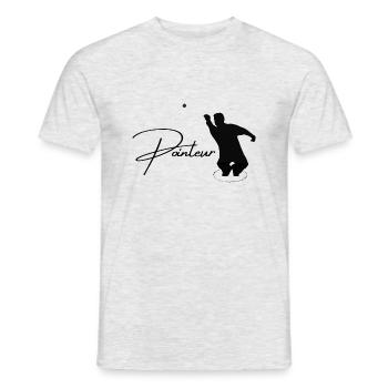 Boule Silhouette Pointeur - T-shirt homme - gris chiné - Devant - AI Model Male 178 dark (178cm)