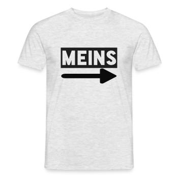 MEINS - Pärchen Pfeil - Männer T-Shirt - Grau meliert - Vorne - AI Model Male 178 dark (178cm)