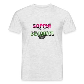 Sorry Du Model - Männer T-Shirt - Grau meliert - Vorne - AI Model Male 178 dark (178cm)