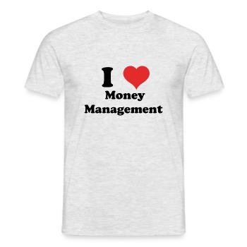 i love Money Management - Men's T-Shirt - heather grey - Front - AI Model Male 178 dark (178cm)