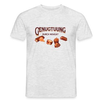 Genugtuung durch Nougat - Männer T-Shirt - Grau meliert - Vorne - AI Model Male 178 dark (178cm)