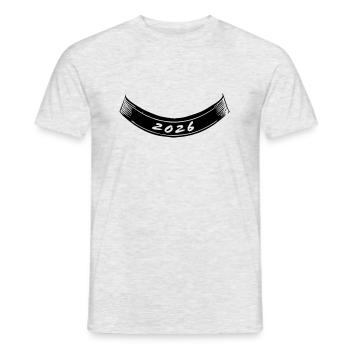 2026 Bogen unten | Vectorgraphic - Männer T-Shirt - Grau meliert - Vorne - AI Model Male 178 dark (178cm)