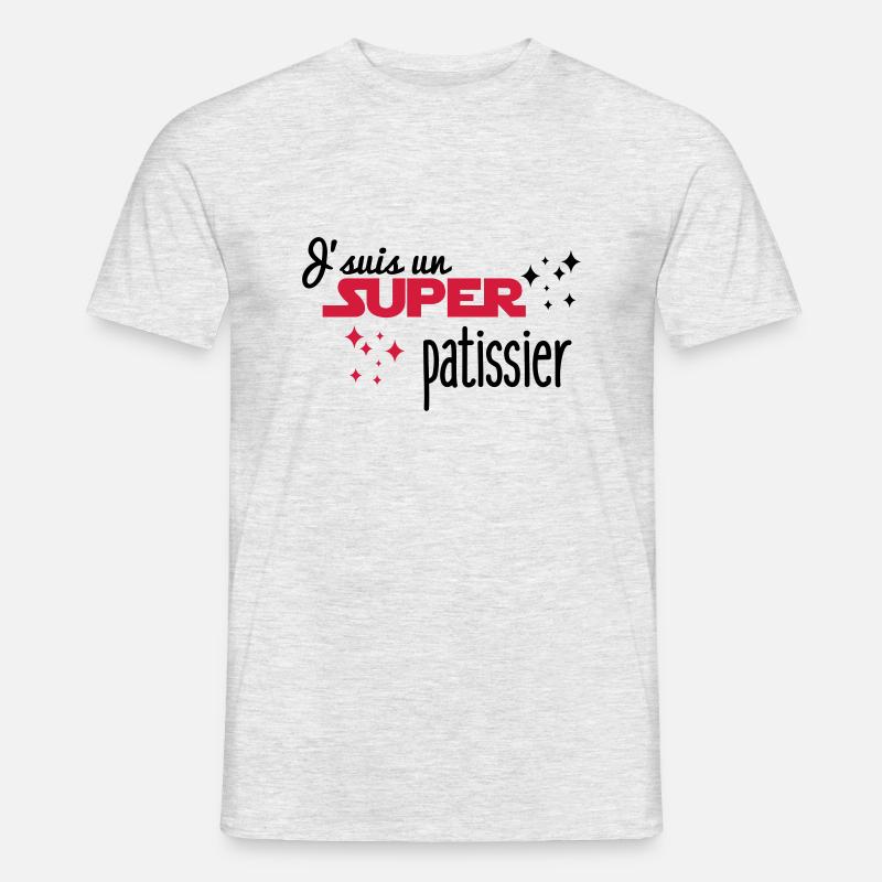 Ich bin ein großer Gebäck - Männer T-Shirt - Grau meliert