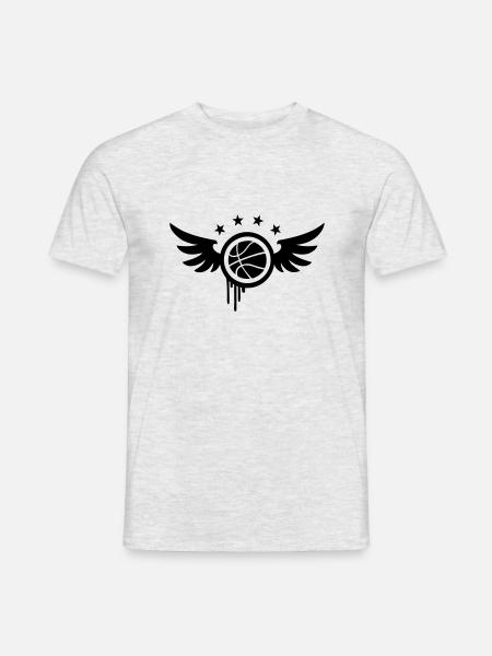 Basketball Emblem (wings) 01 - Men's T-Shirt - heather grey