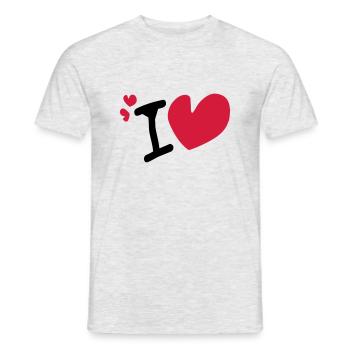 i_heart txt Herzen lieben Vektor-Kunst - Männer T-Shirt - Grau meliert - Vorne - AI Model Male 178 dark (178cm)