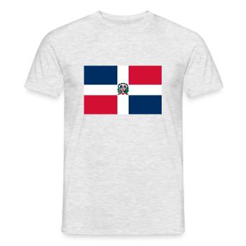 Drapeau de la République dominicaine - T-shirt homme - gris chiné - Devant - AI Model Male 178 dark (178cm)