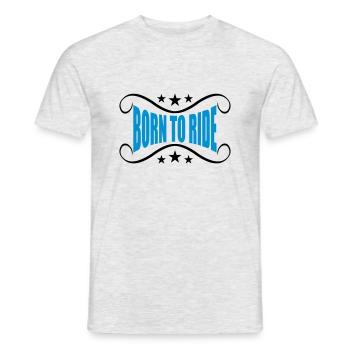 bannière née pour monter à moto - T-shirt homme - gris chiné - Devant - AI Model Male 178 dark (178cm)