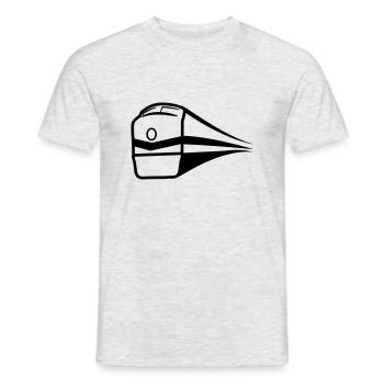 Chemin de fer train - T-shirt homme - gris chiné - Devant - AI Model Male 178 dark (178cm)