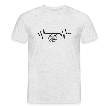 Chaîne de cœur d'amitié Heartbeat Best Friends - T-shirt homme - gris chiné - Devant - AI Model Male 178 dark (178cm)