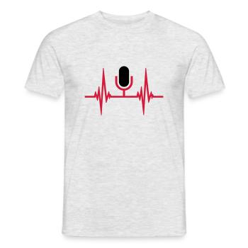 Herzschlag Puls Mikrofon - Männer T-Shirt - Grau meliert - Vorne - AI Model Male 178 dark (178cm)