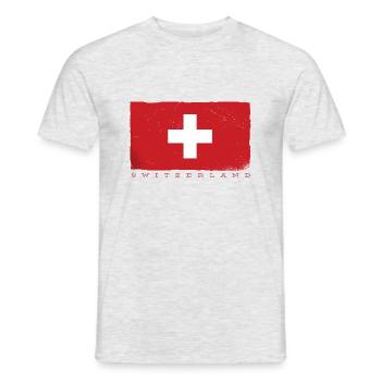 Switzerland Cross Swiss Flag Schwiiz Decoration - Men's T-Shirt - heather grey - Front - AI Model Male 178 dark (178cm)