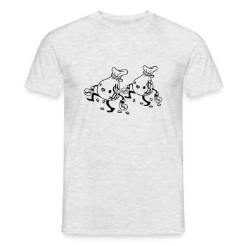 Team 2 gehende Geldsäcke - Männer T-Shirt - Grau meliert - Vorne - AI Model Male 178 dark (178cm)