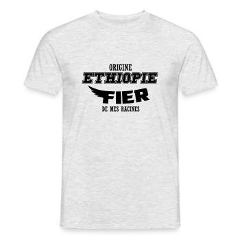 Origine Ethiopie fier de mes racines - T-shirt homme - gris chiné - Devant - AI Model Male 178 dark (178cm)