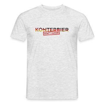 WM Quatar - Konterbier statt Katar (D) - Männer T-Shirt - Grau meliert - Vorne - AI Model Male 178 dark (178cm)