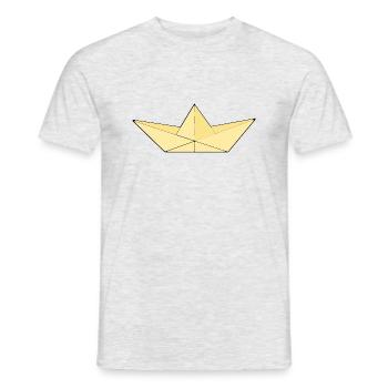 Papier beige/jaune - T-shirt homme - gris chiné - Devant - AI Model Male 178 dark (178cm)