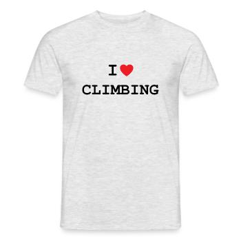 I love climbing - design with heart - Men's T-Shirt - heather grey - Front - AI Model Male 178 dark (178cm)