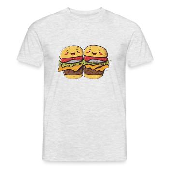 Hamburger Buddies - Männer T-Shirt - Grau meliert - Vorne - AI Model Male 178 dark (178cm)