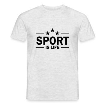 Basketball - Men's T-Shirt - heather grey - Front - AI Model Male 178 dark (178cm)