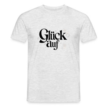 Glück Auf Erzgebirge - Schlägel und Eisen - Männer T-Shirt - Grau meliert - Vorne - AI Model Male 178 dark (178cm)