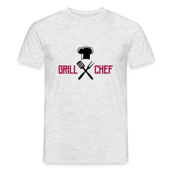 cook, cutlery, grill - Men's T-Shirt - heather grey - Front - AI Model Male 178 dark (178cm)
