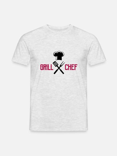 cook, cutlery, grill - Men's T-Shirt - heather grey