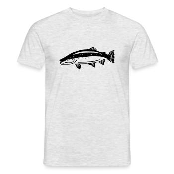 Lachs - Männer T-Shirt - Grau meliert - Vorne - AI Model Male 178 dark (178cm)