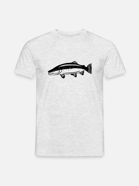 Lachs - Männer T-Shirt - Grau meliert