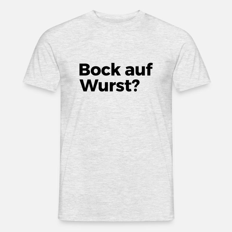 Bock auf Wurst - Männer T-Shirt - Grau meliert
