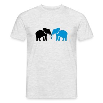 elefanten_2 - Männer T-Shirt - Grau meliert - Vorne - AI Model Male 178 dark (178cm)