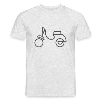 Roller lineart, minimalistic scooter - Men's T-Shirt - heather grey - Front - AI Model Male 178 dark (178cm)