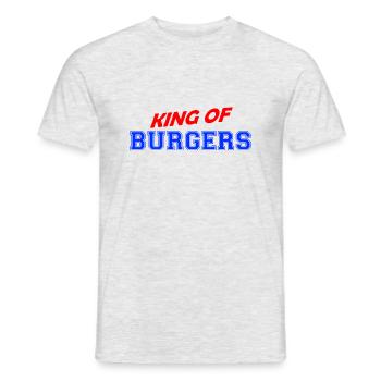 KÖNIG DER BURGER - Männer T-Shirt - Grau meliert - Vorne - AI Model Male 178 dark (178cm)