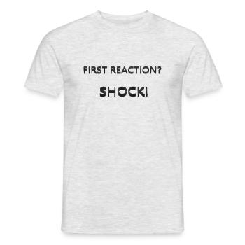 Première réaction noir - T-shirt homme - gris chiné - Devant - AI Model Male 178 dark (178cm)