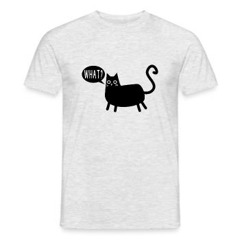 Cat What Black Cat - Männer T-Shirt - Grau meliert - Vorne - AI Model Male 178 dark (178cm)