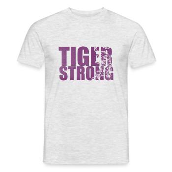 Tiger Strong - Men's T-Shirt - heather grey - Front - AI Model Male 178 dark (178cm)