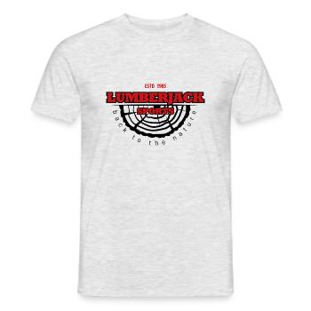 lumberjack sport logo wood - Men's T-Shirt - heather grey - Front - AI Model Male 178 dark (178cm)