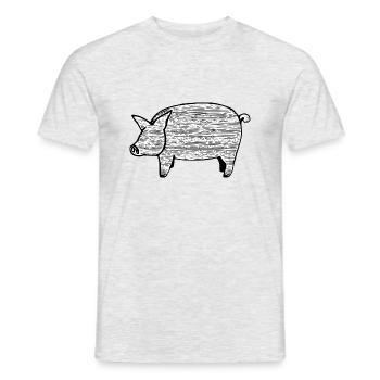 pig sweet pigs pigs animal animals 18 - Men's T-Shirt - heather grey - Front - AI Model Male 178 dark (178cm)