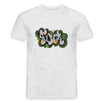 Frische Graffiti Schriftzug - Männer T-Shirt - Grau meliert - Vorne - AI Model Male 178 dark (178cm)