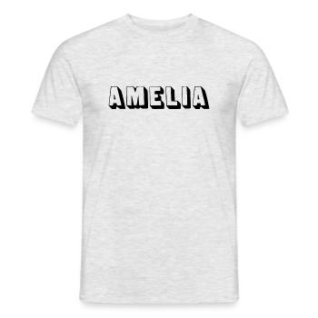 Name - Amelia - Männer T-Shirt - Grau meliert - Vorne - AI Model Male 178 dark (178cm)