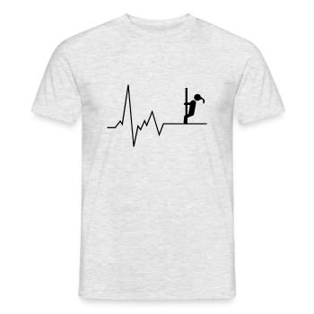 Herzschlag Pole Tänzerin - Männer T-Shirt - Grau meliert - Vorne - AI Model Male 178 dark (178cm)