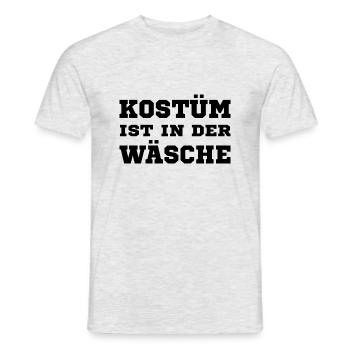 Kostüm ist in der Wäsche Sprüche Karneval - Männer T-Shirt - Grau meliert - Vorne - AI Model Male 178 dark (178cm)