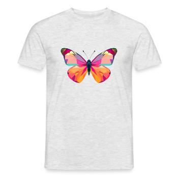 Lebendige Schmetterlingsflügel im Low Poly Stil - Männer T-Shirt - Grau meliert - Vorne - AI Model Male 178 dark (178cm)