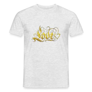 Liebe Zitate amore Blumen Frauen Mädchen Mode weiblich - Männer T-Shirt - Grau meliert - Vorne - AI Model Male 178 dark (178cm)