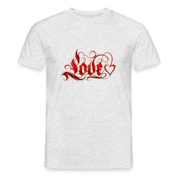Liebe Zitate amore Blumen Frauen Mädchen Mode weiblich - Männer T-Shirt - Grau meliert - Vorne - AI Model Male 178 dark (178cm)