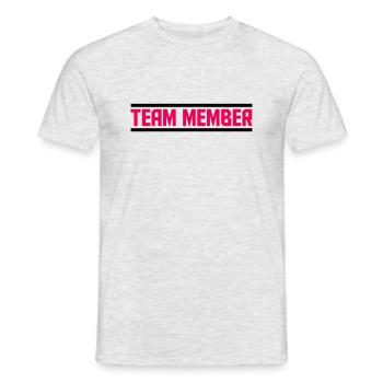 Team Member 1 - Men's T-Shirt - heather grey - Front - AI Model Male 178 dark (178cm)