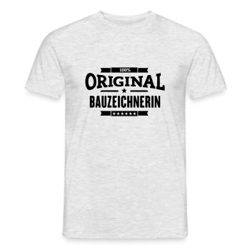 Original Bauzeichnerin - Männer T-Shirt - Grau meliert - Vorne - AI Model Male 178 dark (178cm)